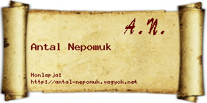 Antal Nepomuk névjegykártya